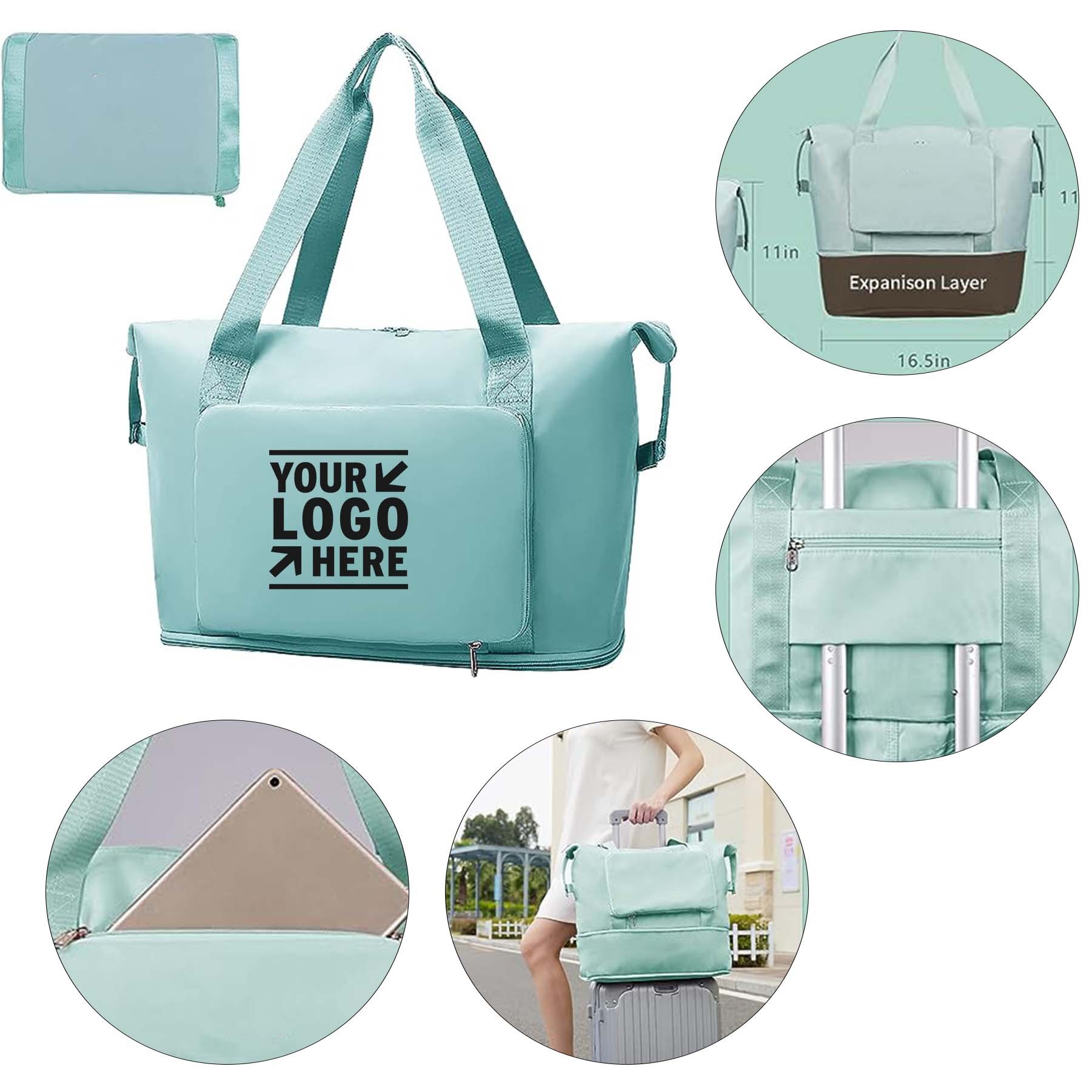 Waterproof Fold-able Expandable Weekender Travel Duffed Tote Wim Sports Gym Bag 2