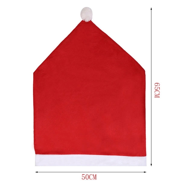 Red Non-woven Santa Hat Christmas Chair Covers 4