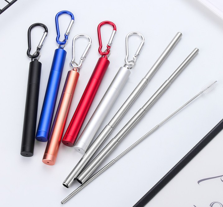 PocketSip Collapsible Stainless Straw Kit 5