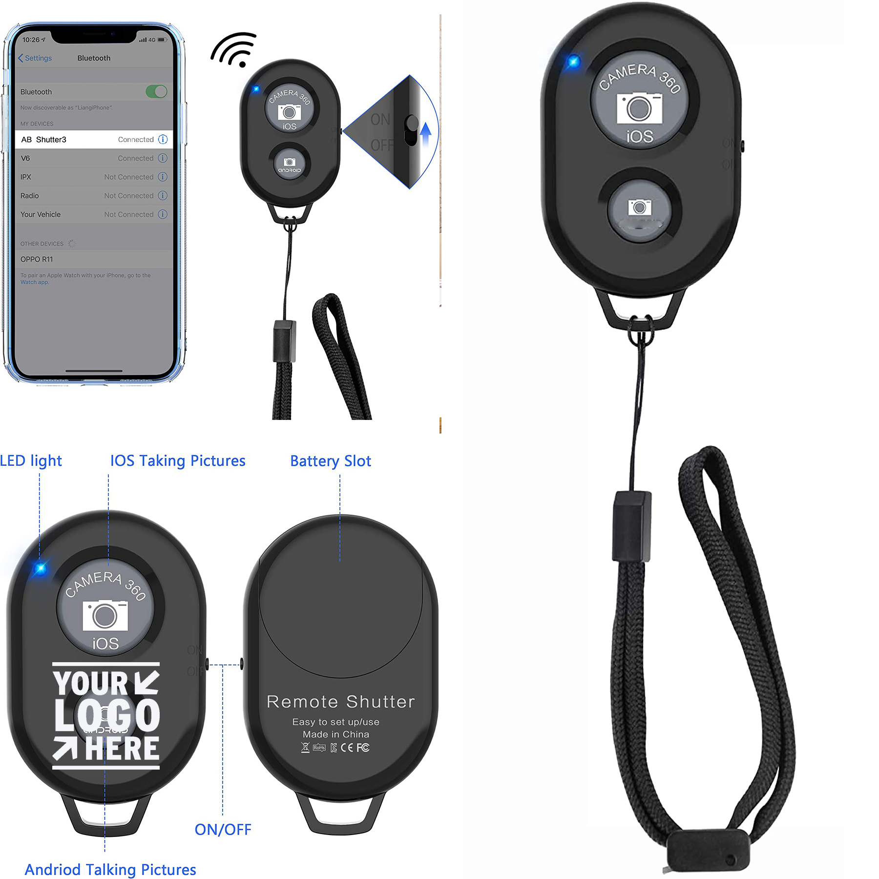 Wireless Camera Remote Shutter for Smartphone 2