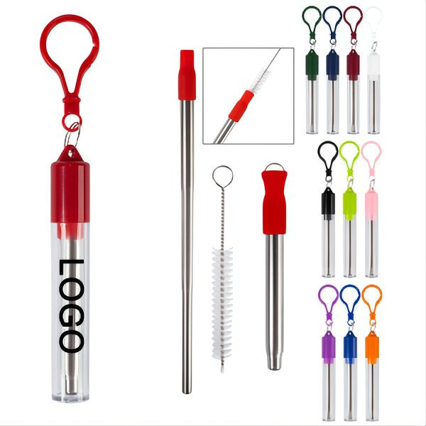 Collapsible Stainless Steel Straw Kit 1