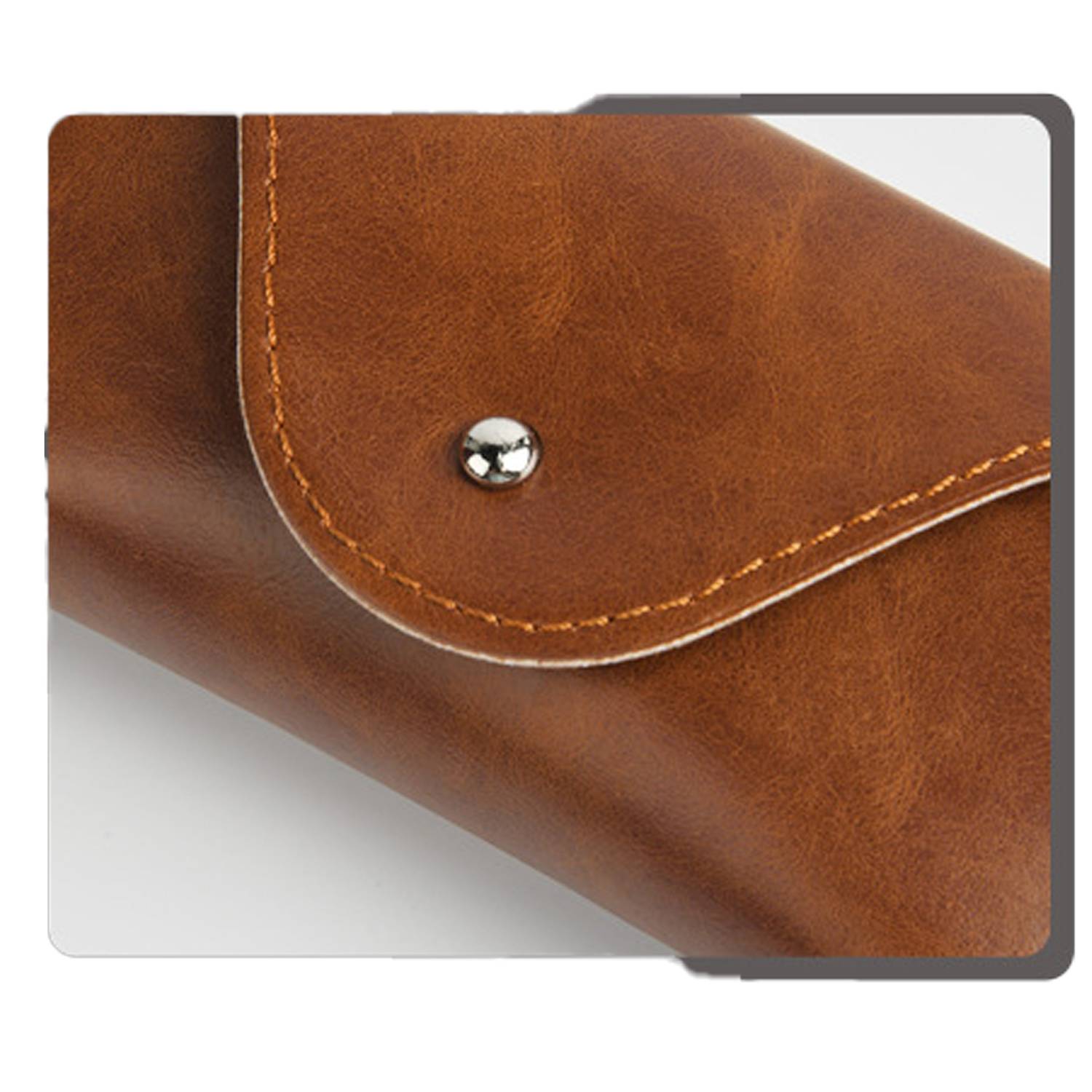 PU Leather Eyeglasses Storage Case w/ Snap Closure 2