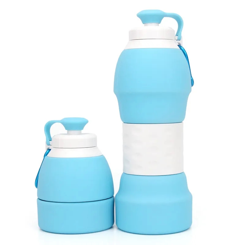 20oz Food Grade Silicone Folding Water Bottle 4