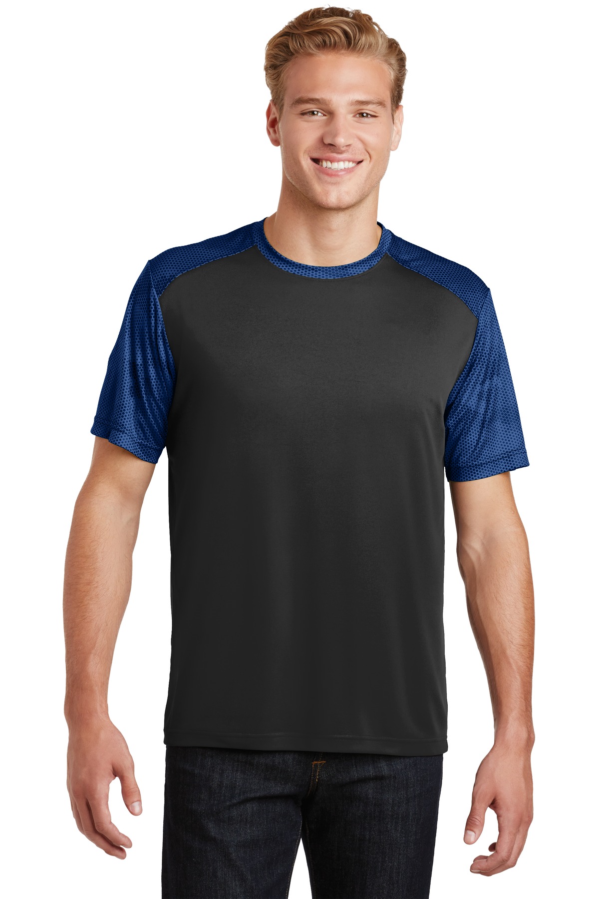 Sport-Tek CamoHex Colorblock Tee. ST371 25