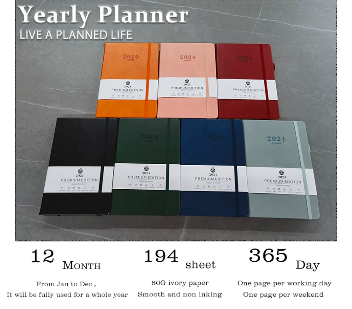 2026 A5 PU Cover Weekly Monthly Planner Notebook 2
