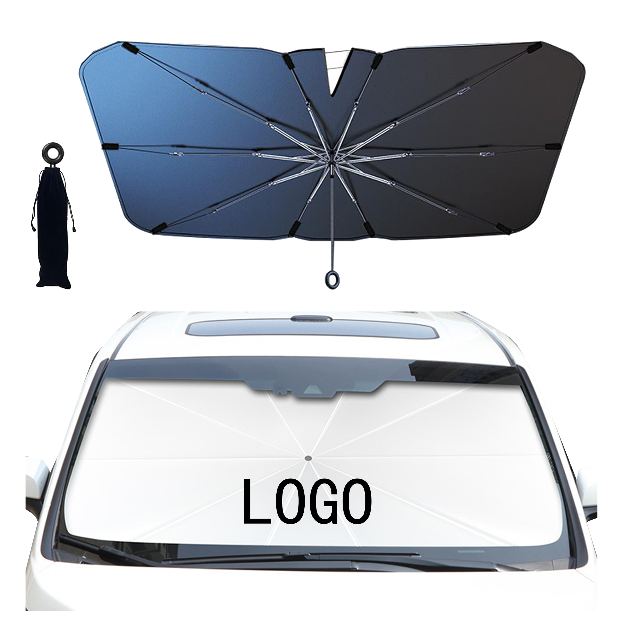 Drawstring Car Windshield Protection Interior Sunshade 2