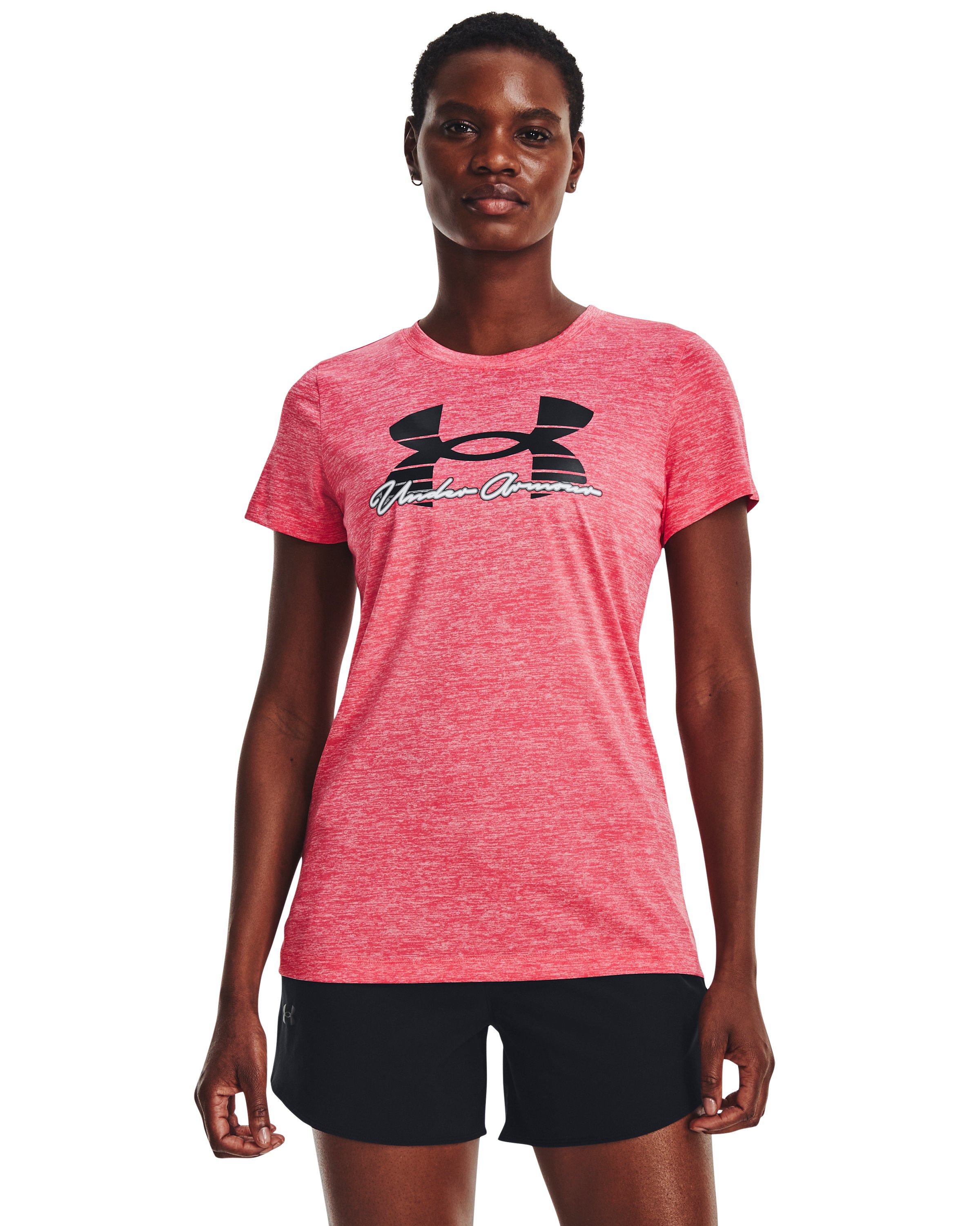 Women's UA Tech Twist Script Short Sleeve  3