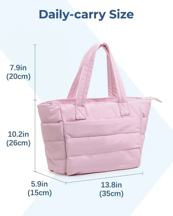Gocvo Puffer Tote Bag for Women, custom tote bag with logo imprint 2