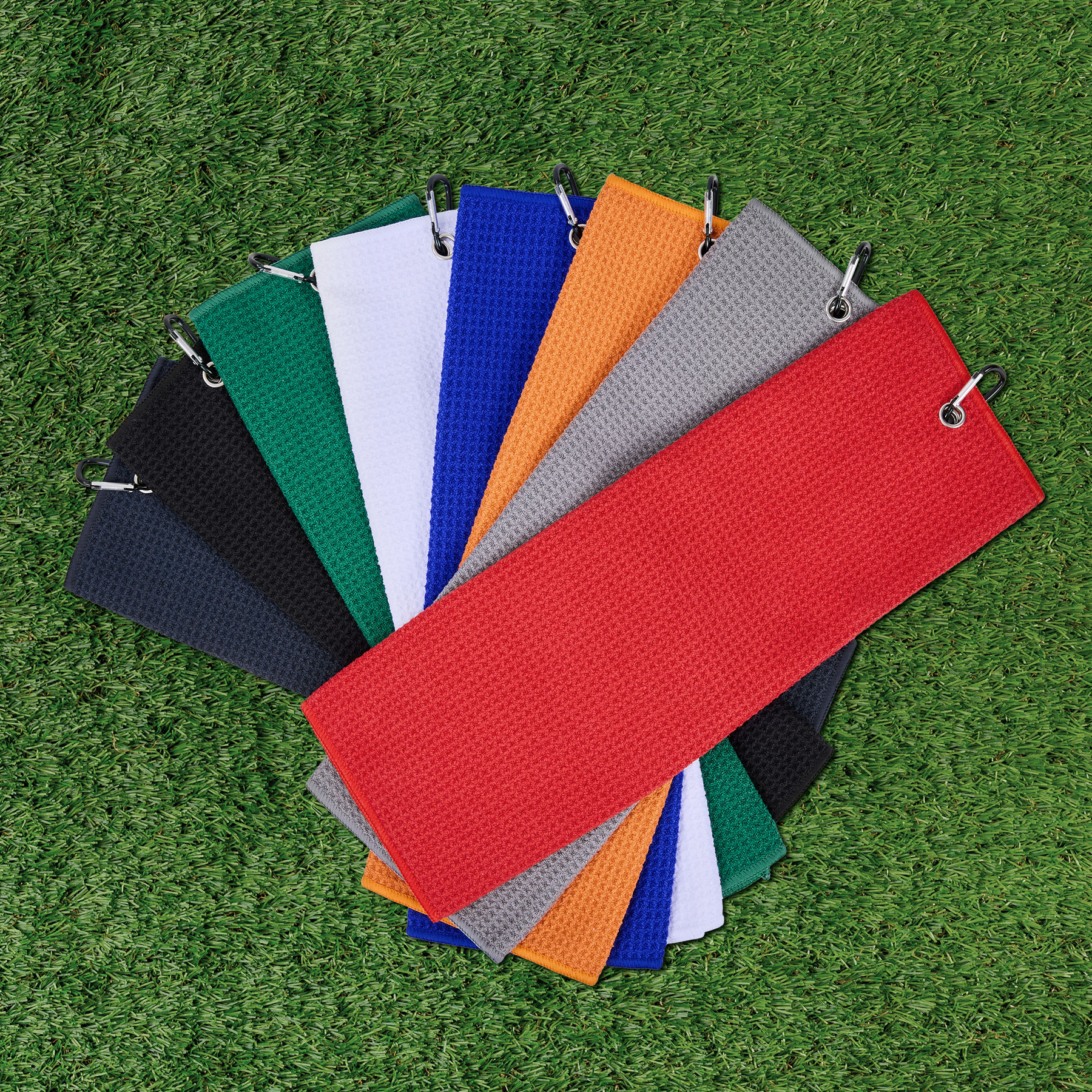400GSM Waffle Texture Golf Towel With Hook-3 Holes 20