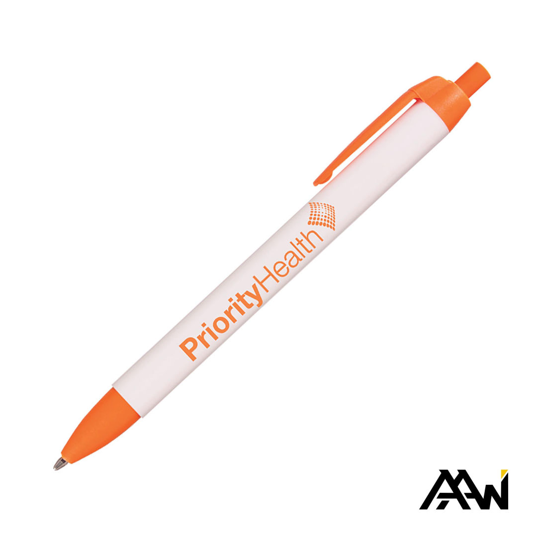Widebody Pen w/Glossy White Barrel - Matte Colored Accent 15