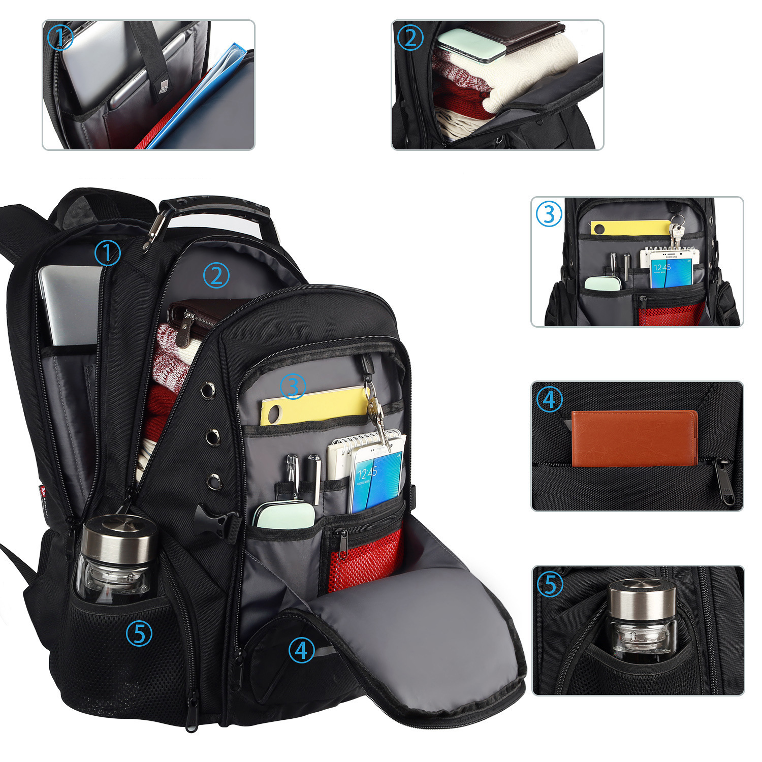 Travel Laptop Backpack with USB Port 9