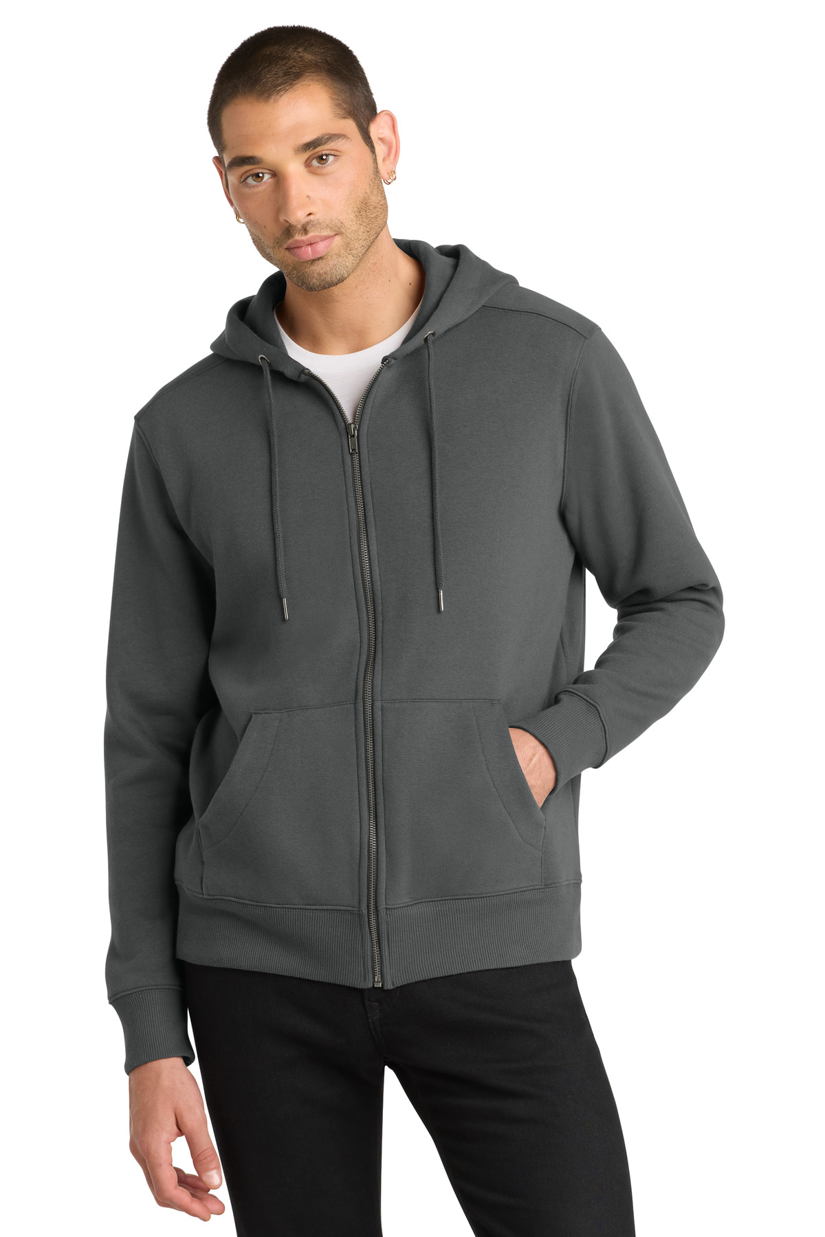 District Perfect Weight Fleece Full-Zip Hoodie DT1103 20