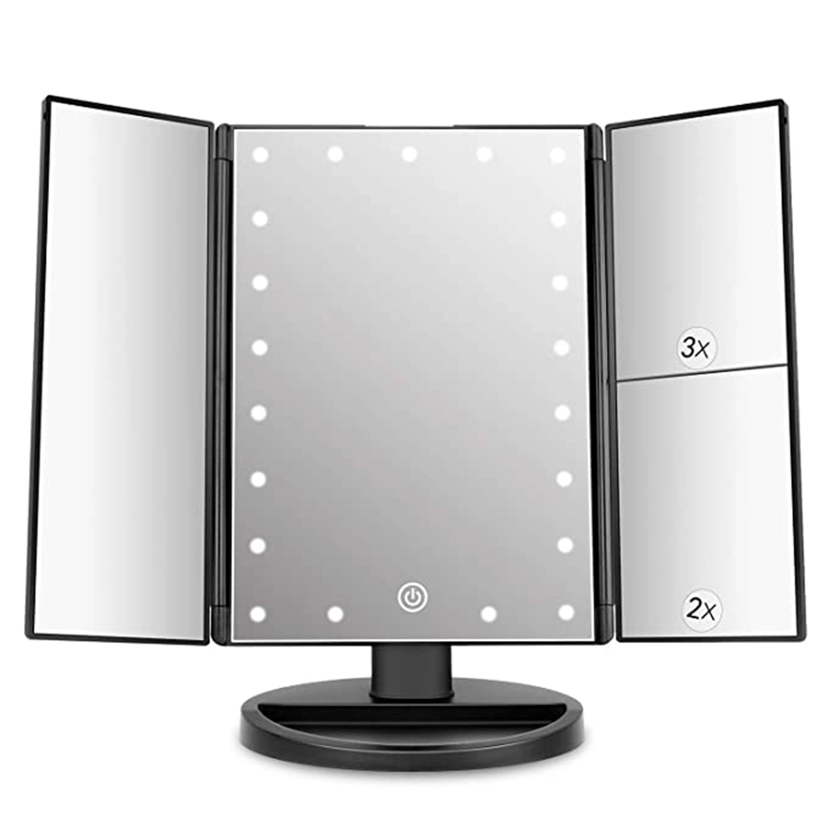 Tri-Fold Lighted Vanity Mirror with 21 LED Lights 3
