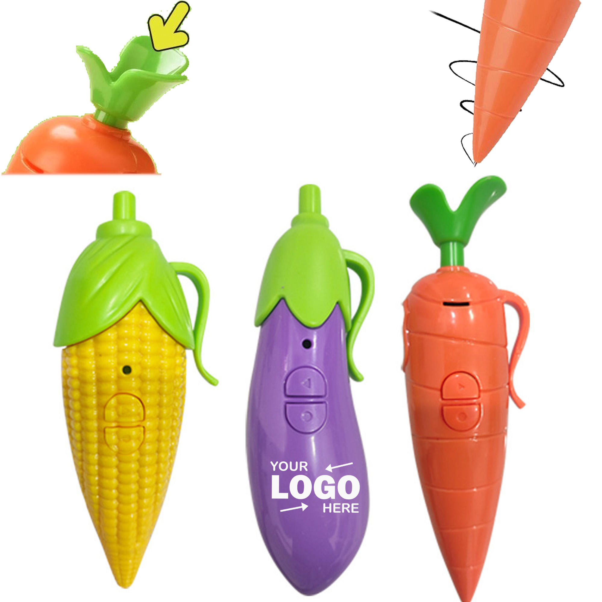 MOQ 50 Vegetable Shaped Voice Recording Ballpoint Pen 2