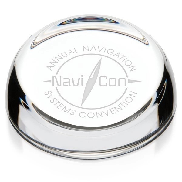 Slant Top Crystal Custom Paperweight - 3.5" 2