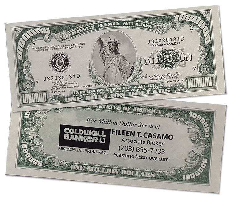 Million Dollar Bill with Custom Back 1
