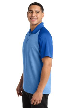 Sport-Tek PosiCharge RacerMesh Raglan Heather Block Polo. ST641 21