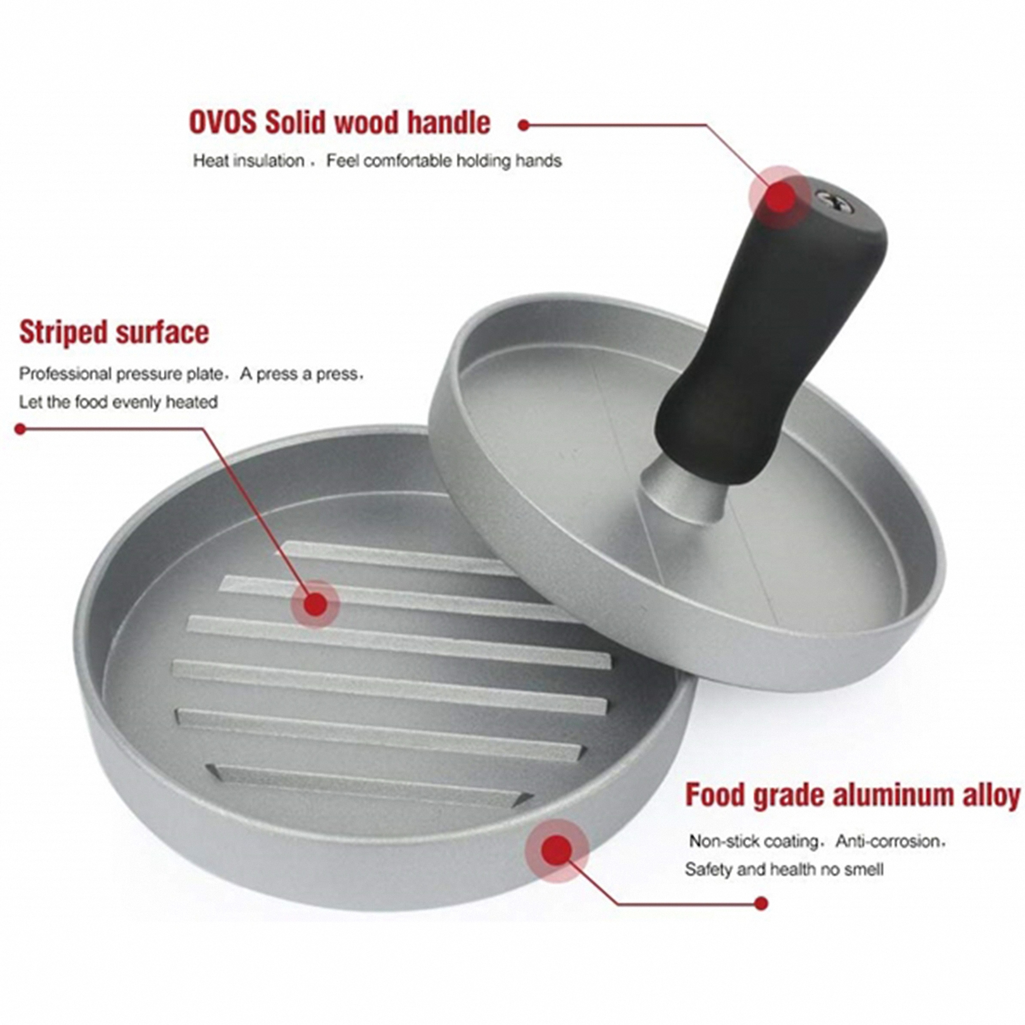 Nonstick Aluminum Burger Press 5