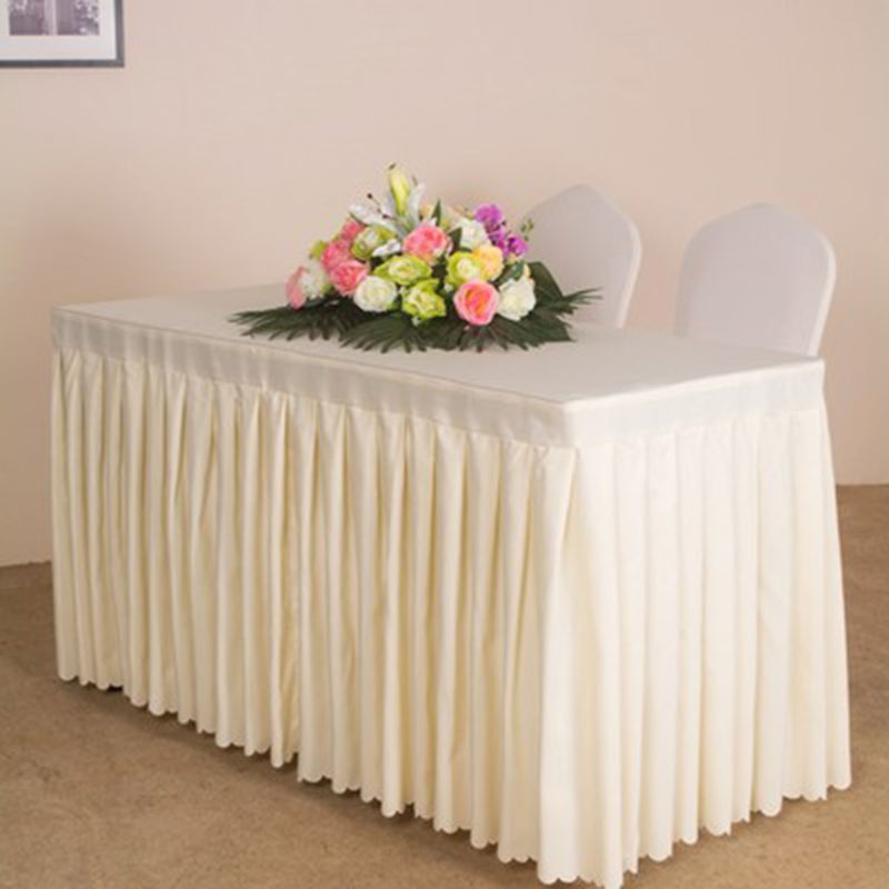 Rectangular Plain Color Thickness Table Skirt 10