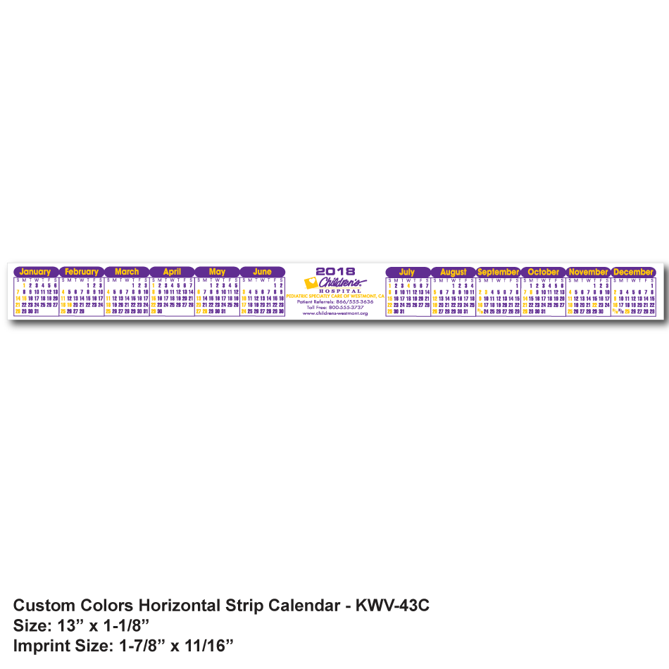 Kwik-Stik Horizontal Year at a Glance Computer Monitor Calendar 10