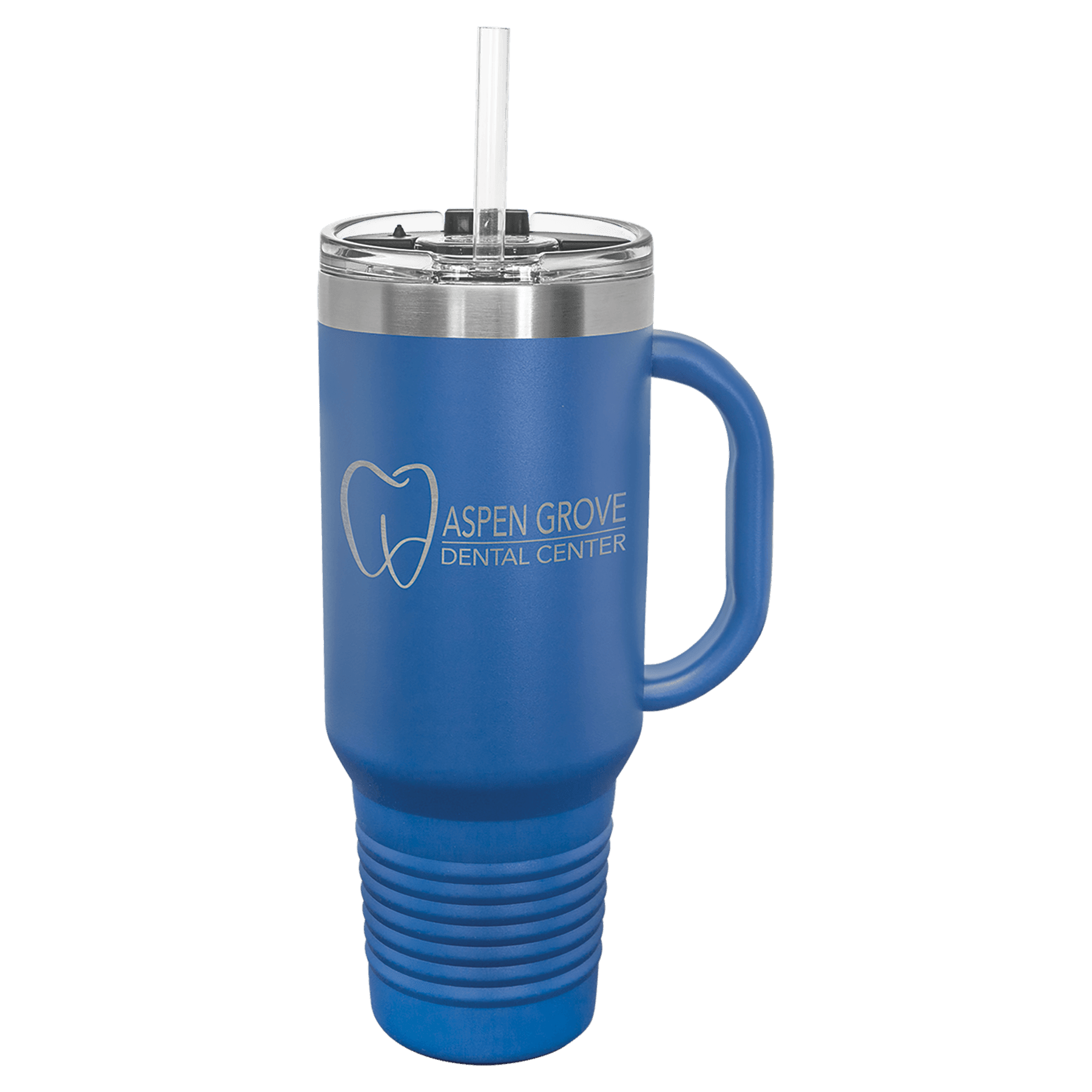 Polar Camel 40 oz. Royal Blue Travel Mug with Handle, Straw Included 2