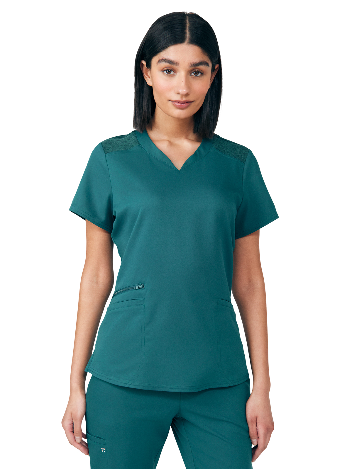 White Cross - VIBE - Women's Three-Pocket Curved V-Neckline Top 17