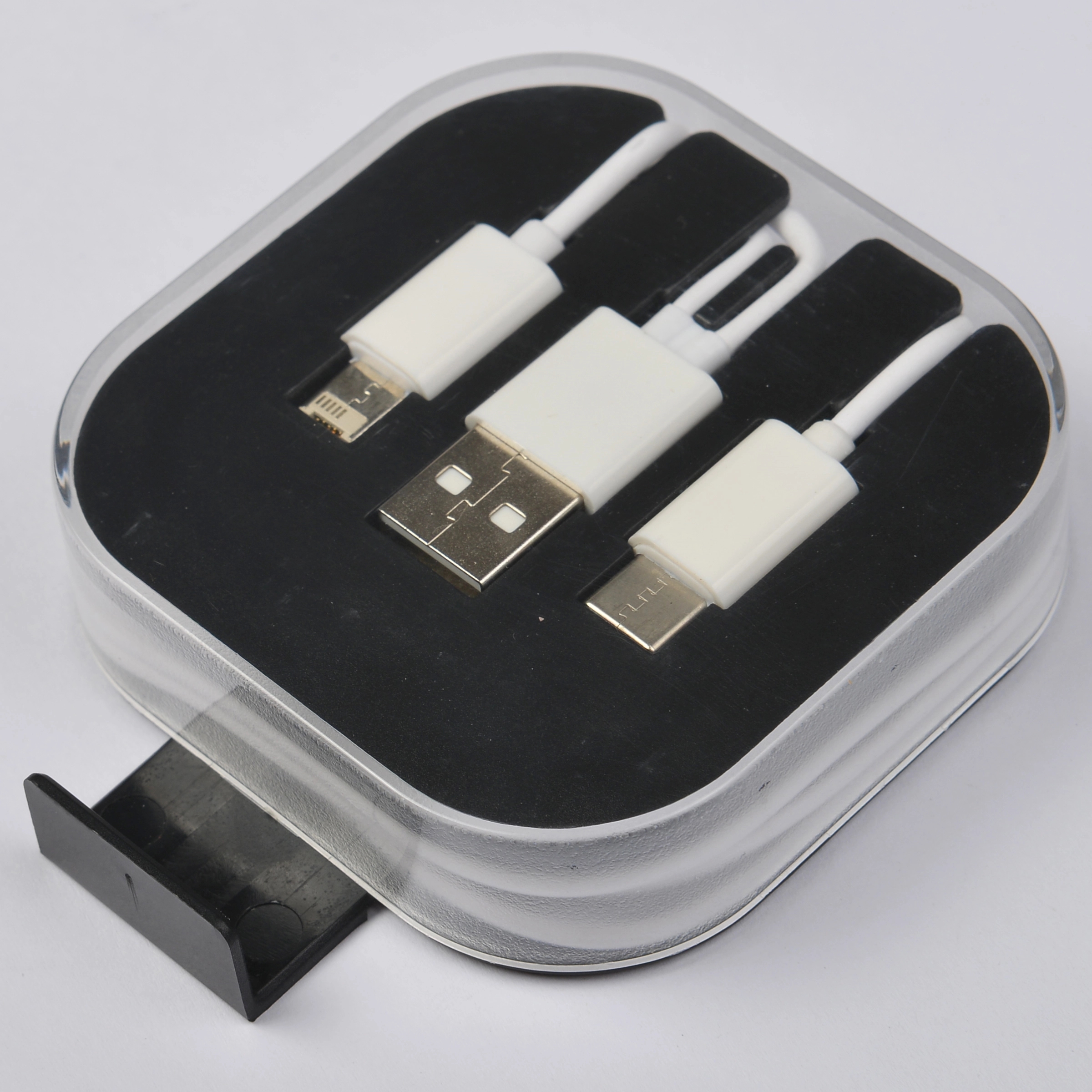 3 in 1 Micro/TypeC/Lightning Charging Cable w/ Case & Stand 4