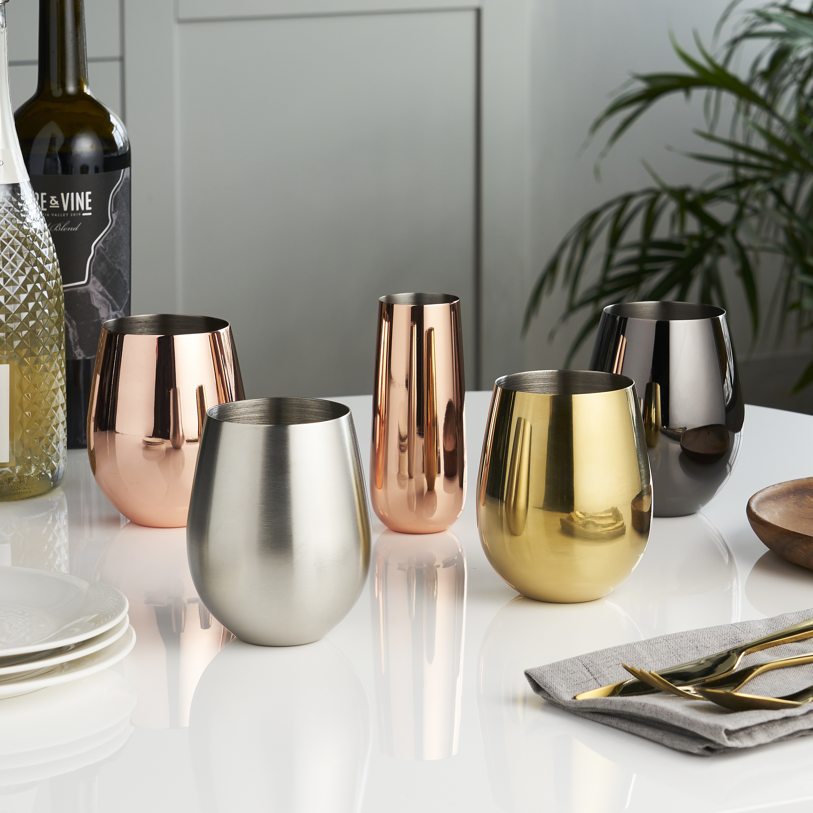 Viski® Copper Stemless Champagne Flute, set of 2 3
