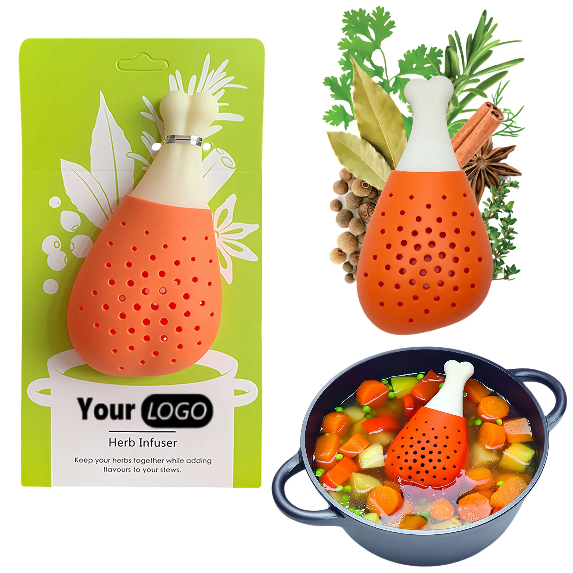 Premium Chicken Leg Silicone Strainer For Soup And Spices