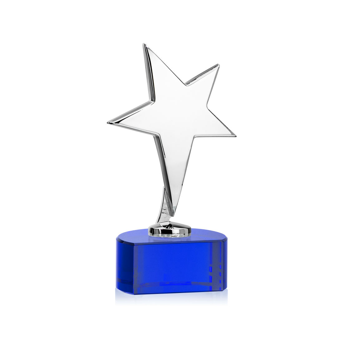 Tuscany Chrome Star VividPrint™ Award on Paragon Base - Blue 3