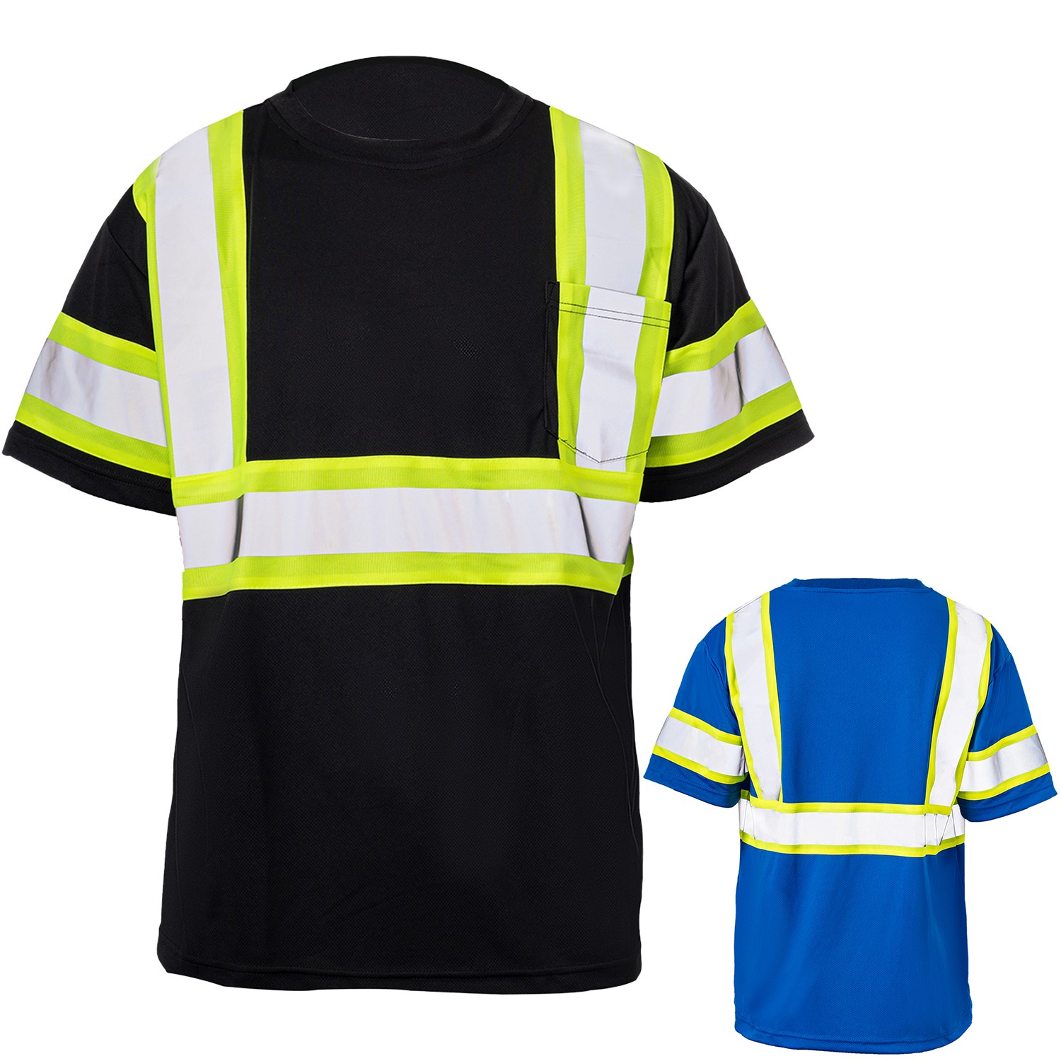 3.8 oz. Polyester Class 3 Reflective Tape Safety T-Shirt with Pocket 6