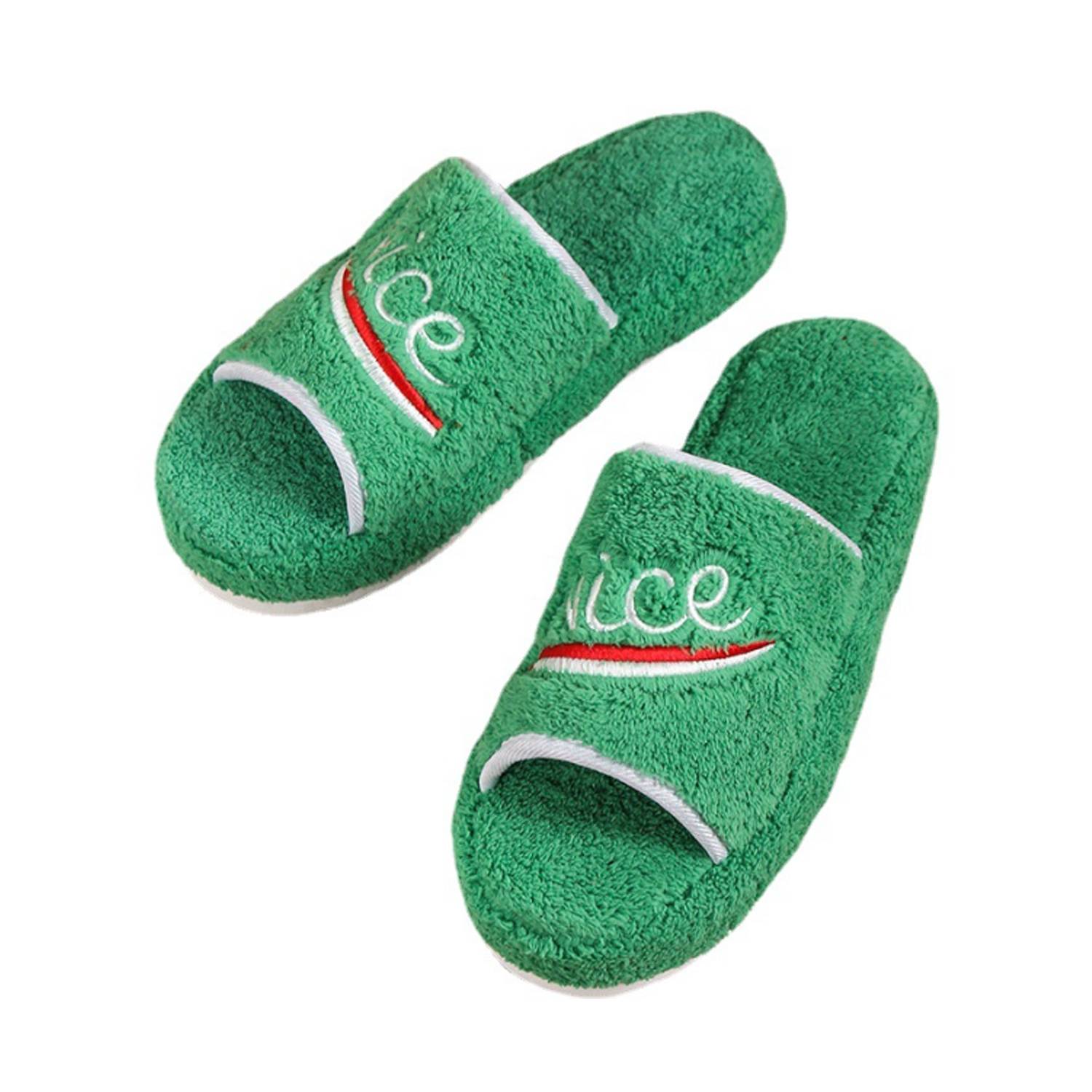 Womens Embroidered Fur Slippers 4