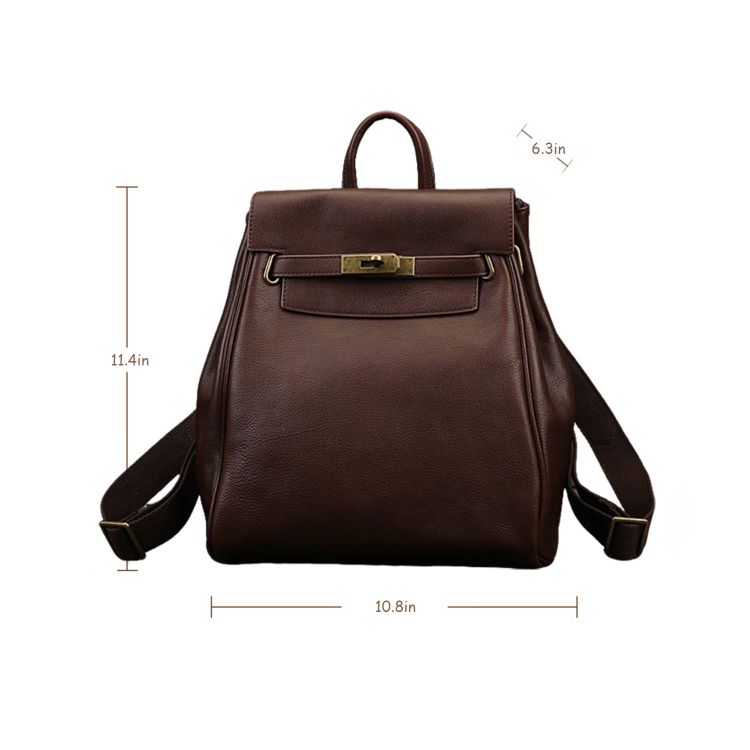 Women Large Capacity Genuine Leather Backpack 7