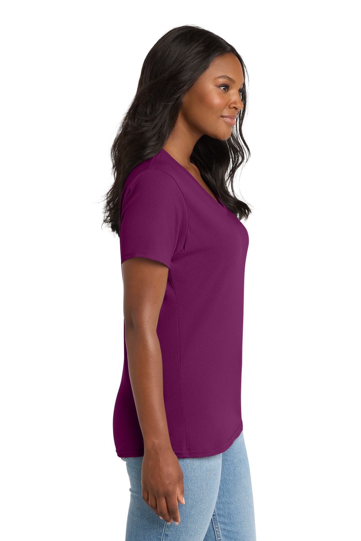 Port & Co Women's Core Cotton V-Neck Tee. LPC54V 6