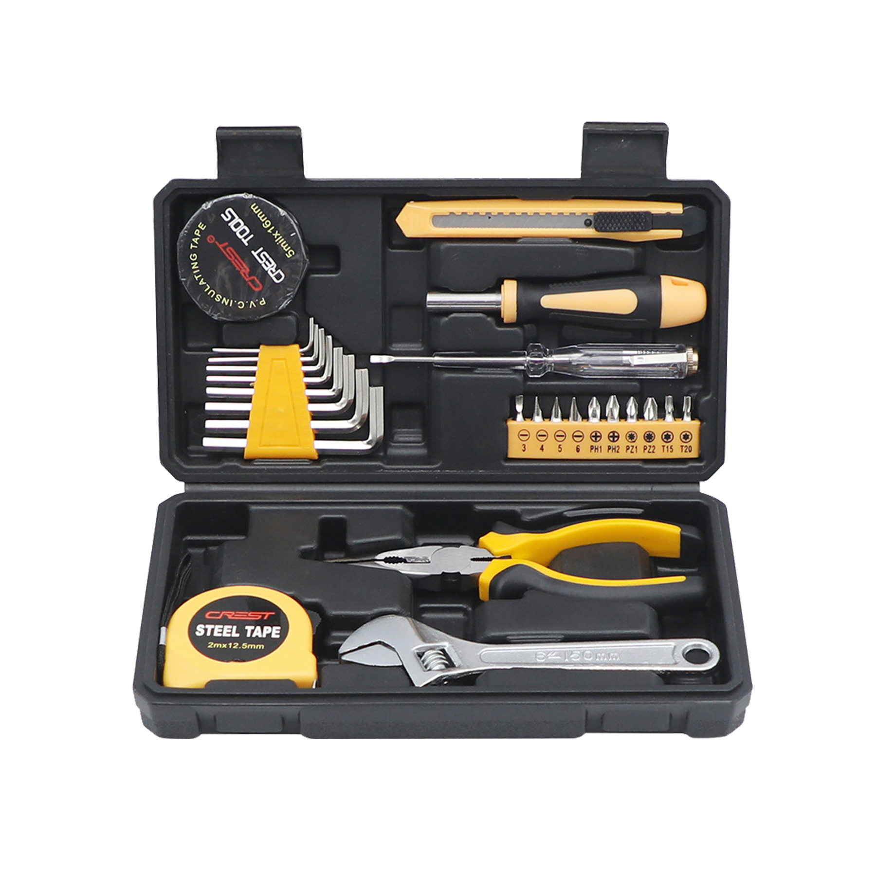 HandyPro 26pc Household Toolbox Set with Wrench, Electrical Tape, and Pliers 5