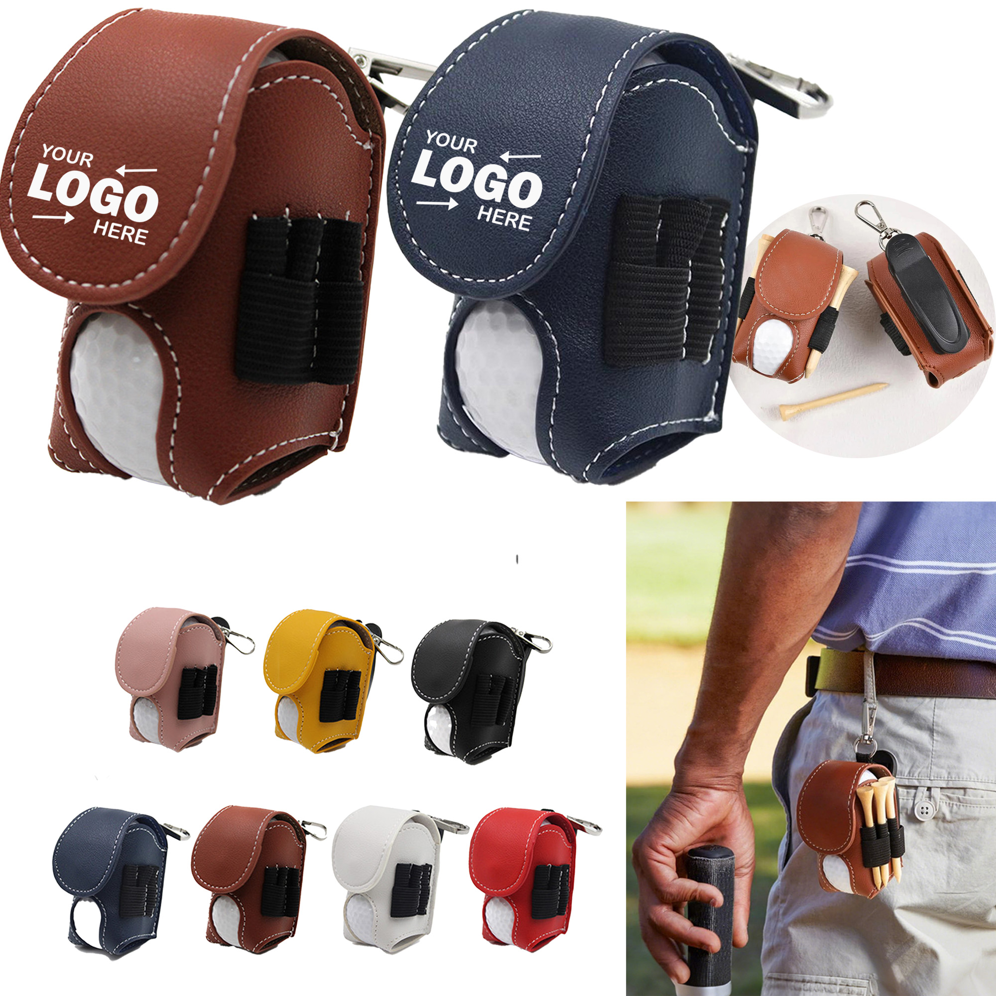 Portable PU Leather Golf Accessory Organizer Bag 2