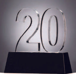 Years Of Service In Black And Clear Crystal 4