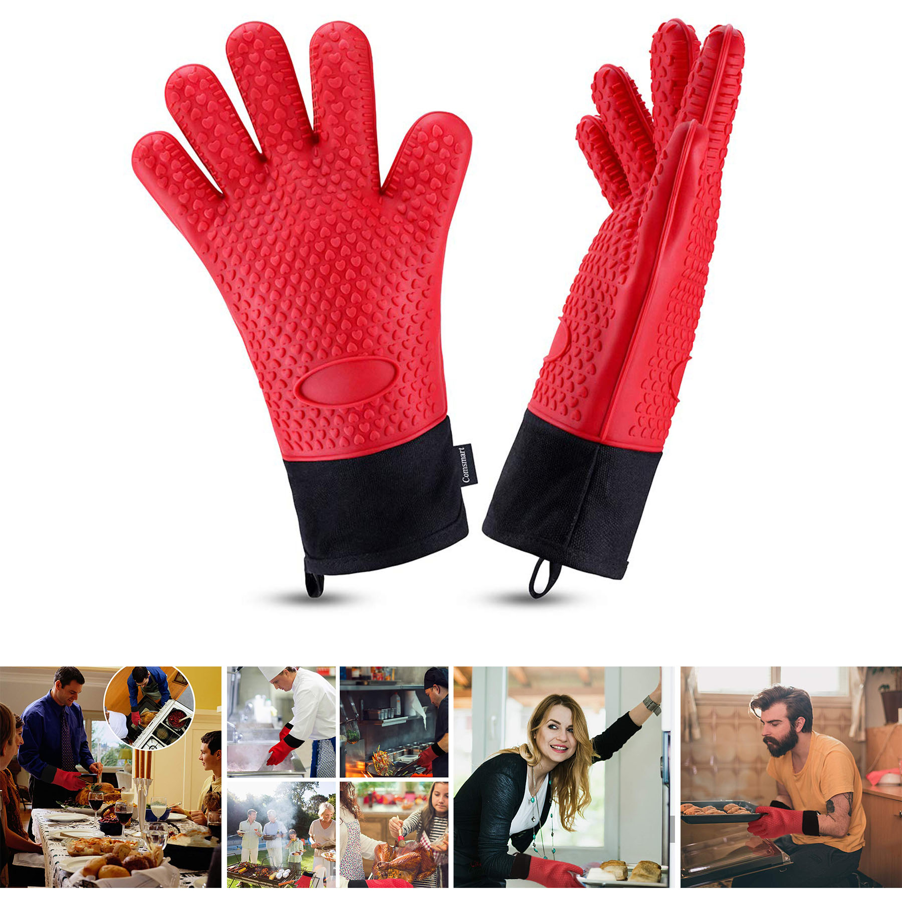 Heat Resistant Silicone Grilling Gloves