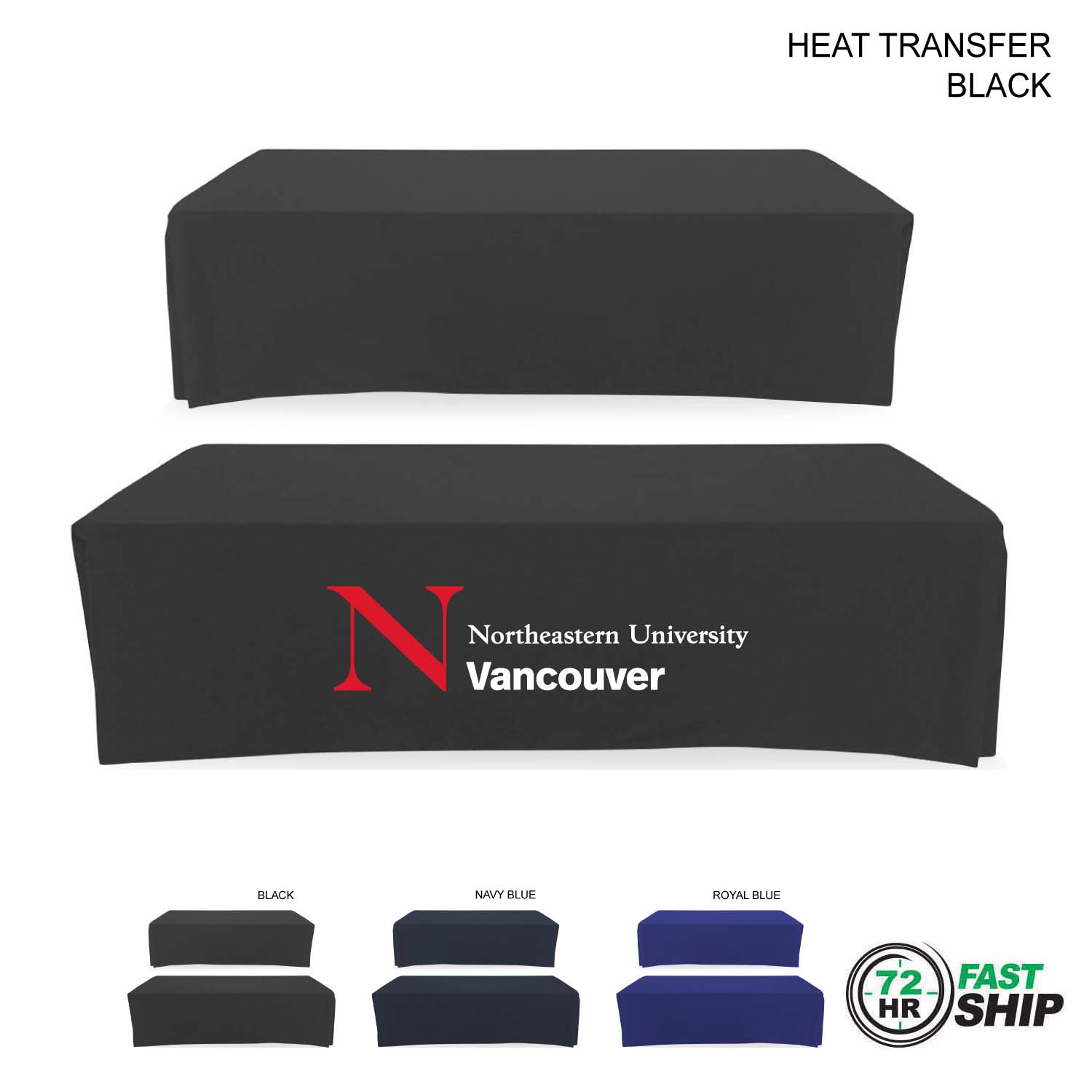 72 Hr Fast Ship - Polycotton Twill Table Throw for 8' Table, Drape style, 4 sided, Closed Back 1