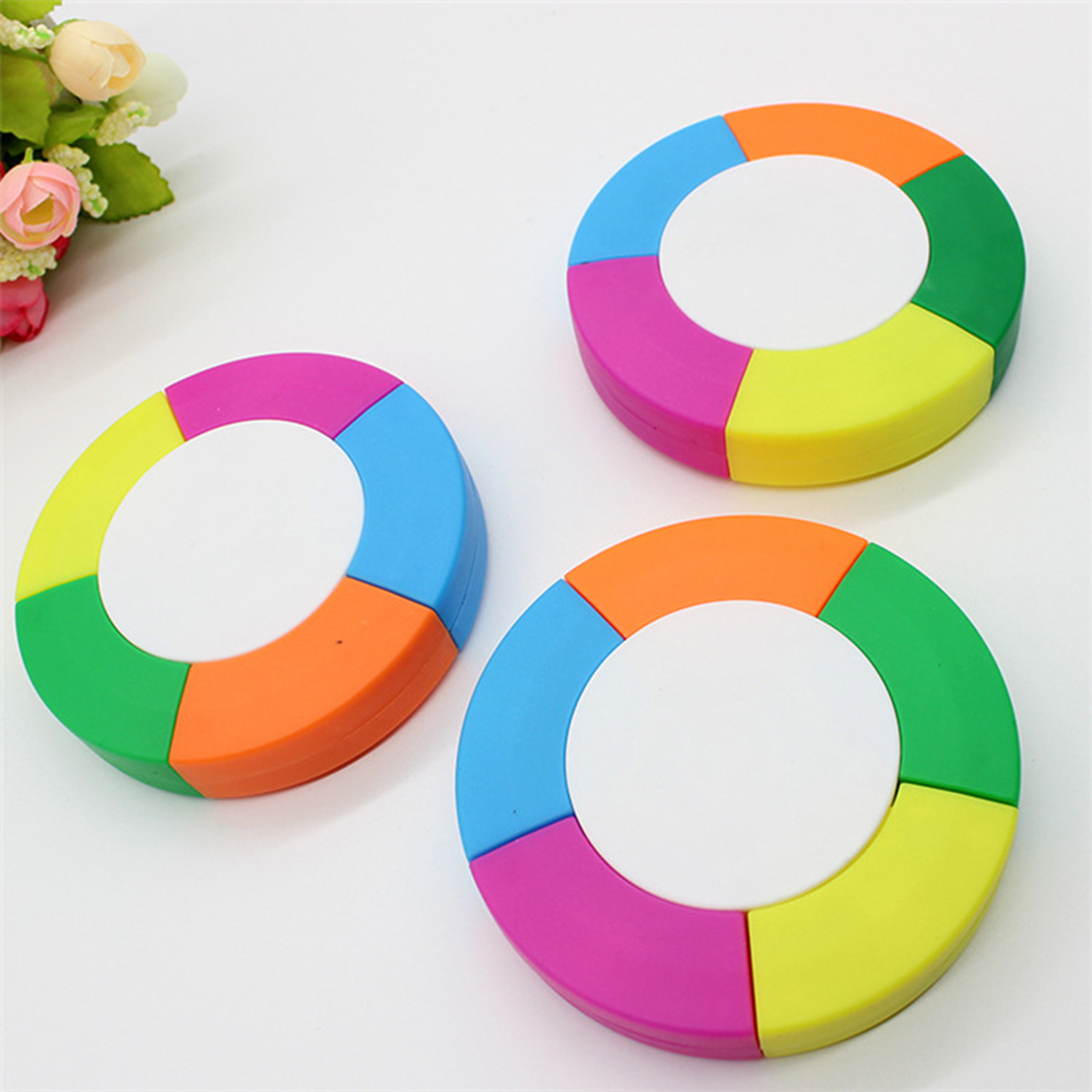 Round Shape Five-Color Highlighter Pen 2