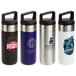 Dante 20 oz Vacuum Insulated Bottle with Carabiner Lid, custom water bottle with logo imprint 2