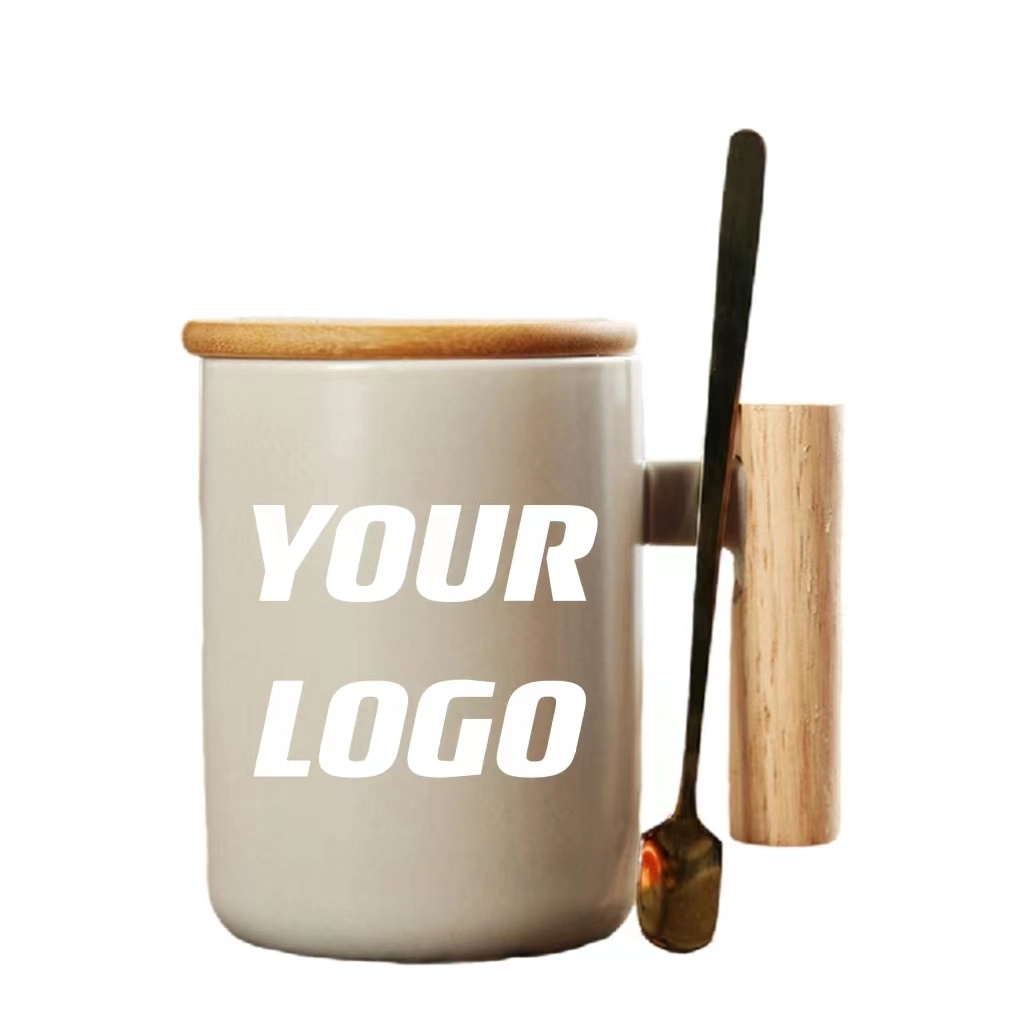 Customizable Coffee Cup With Lid And Spoon 4