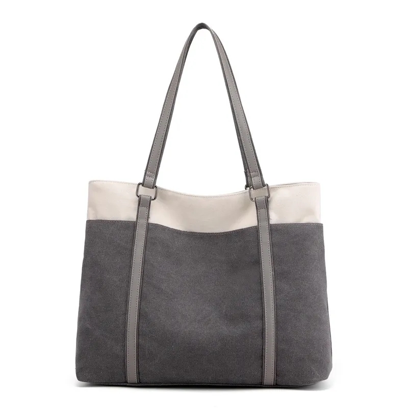 Women Splice Canvas Tote Bag 3