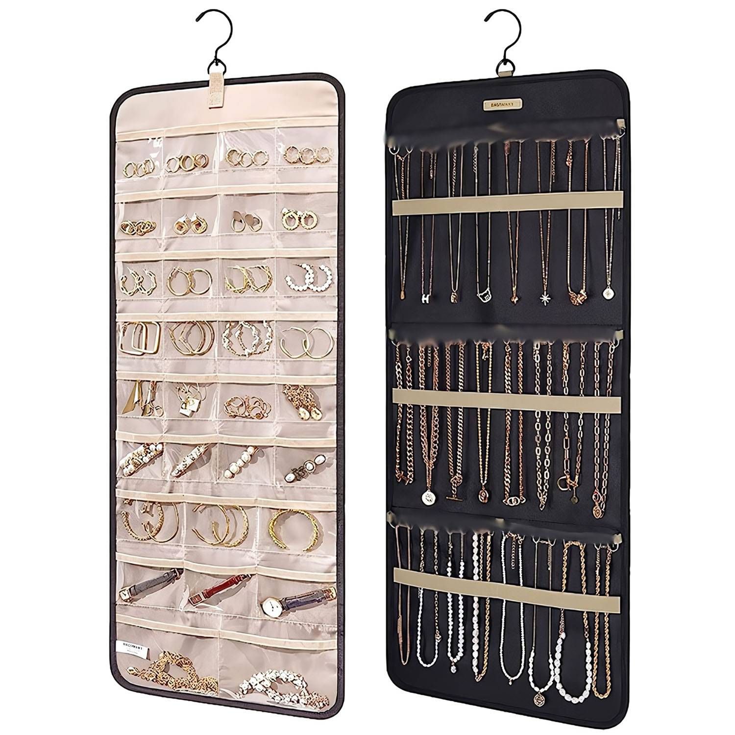 Jewelry Organizer Storage Roll w/ Hanger 9