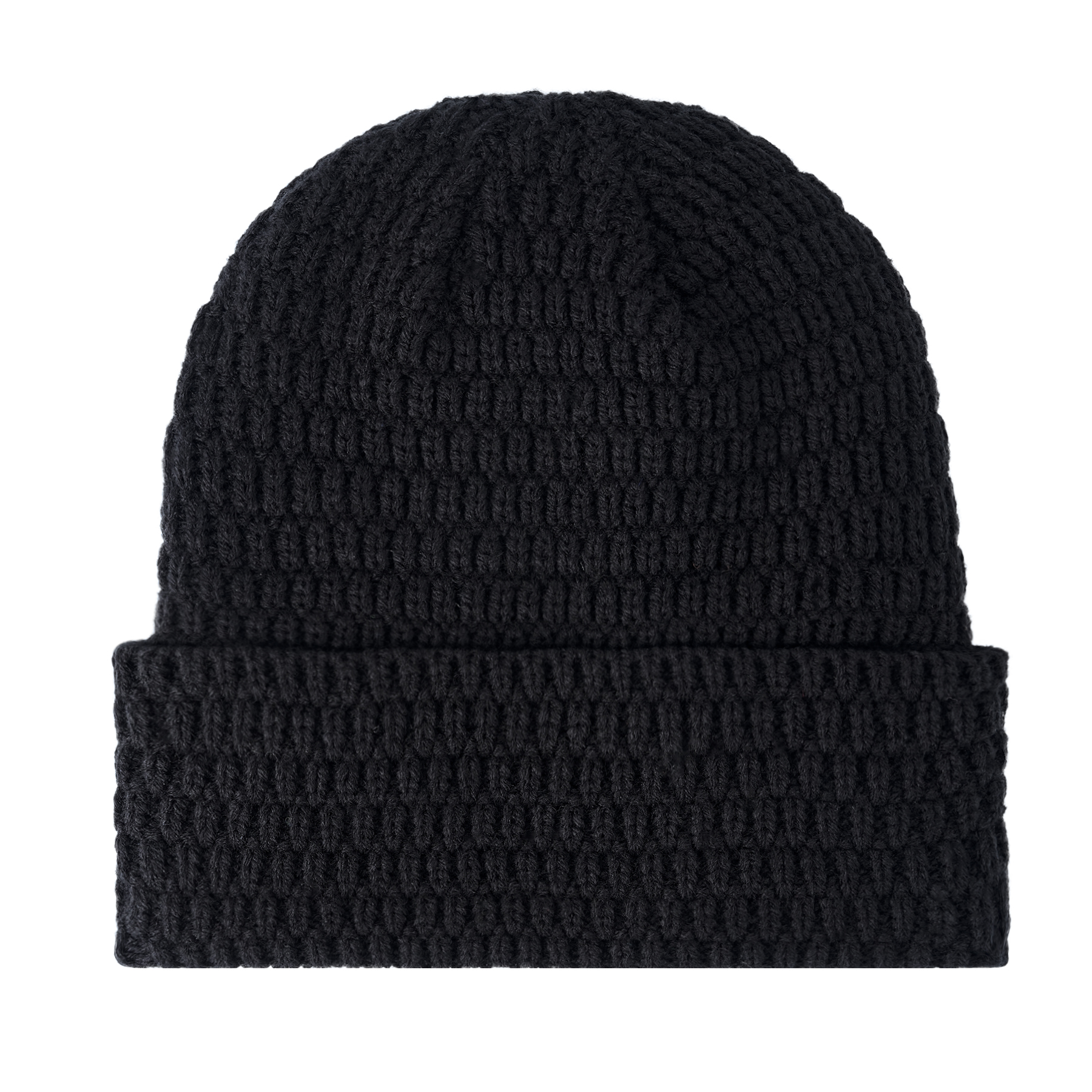 Fleece Lined Knit Beanie With Custom Leather Patch 6