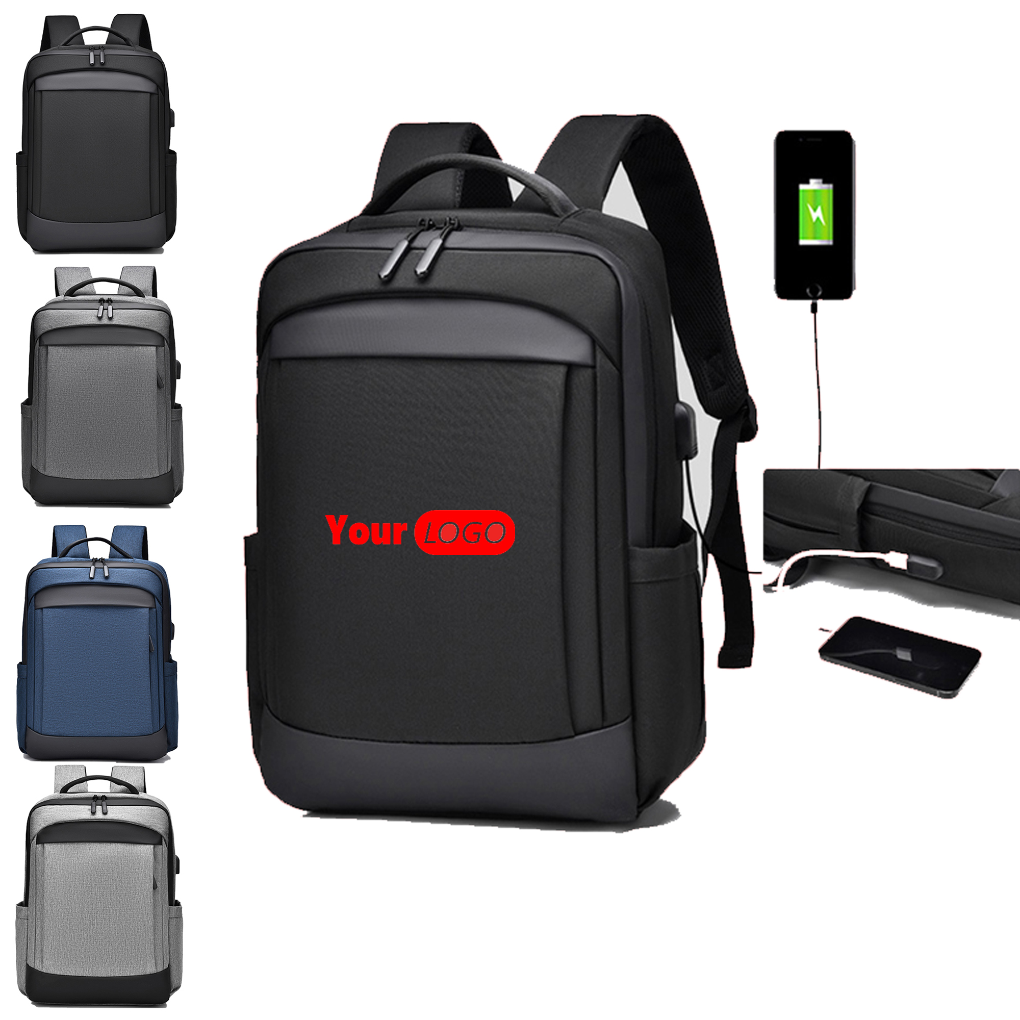 Anti-theft and Waterproof Business USB Port Laptop Backpack 2