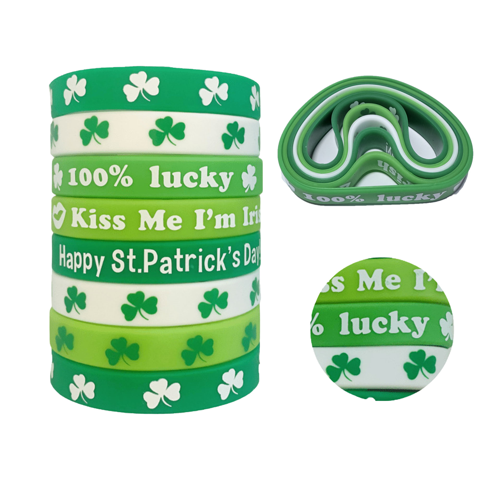 Irish-Themed Silicone Wristbands(6 Wristbands) 2