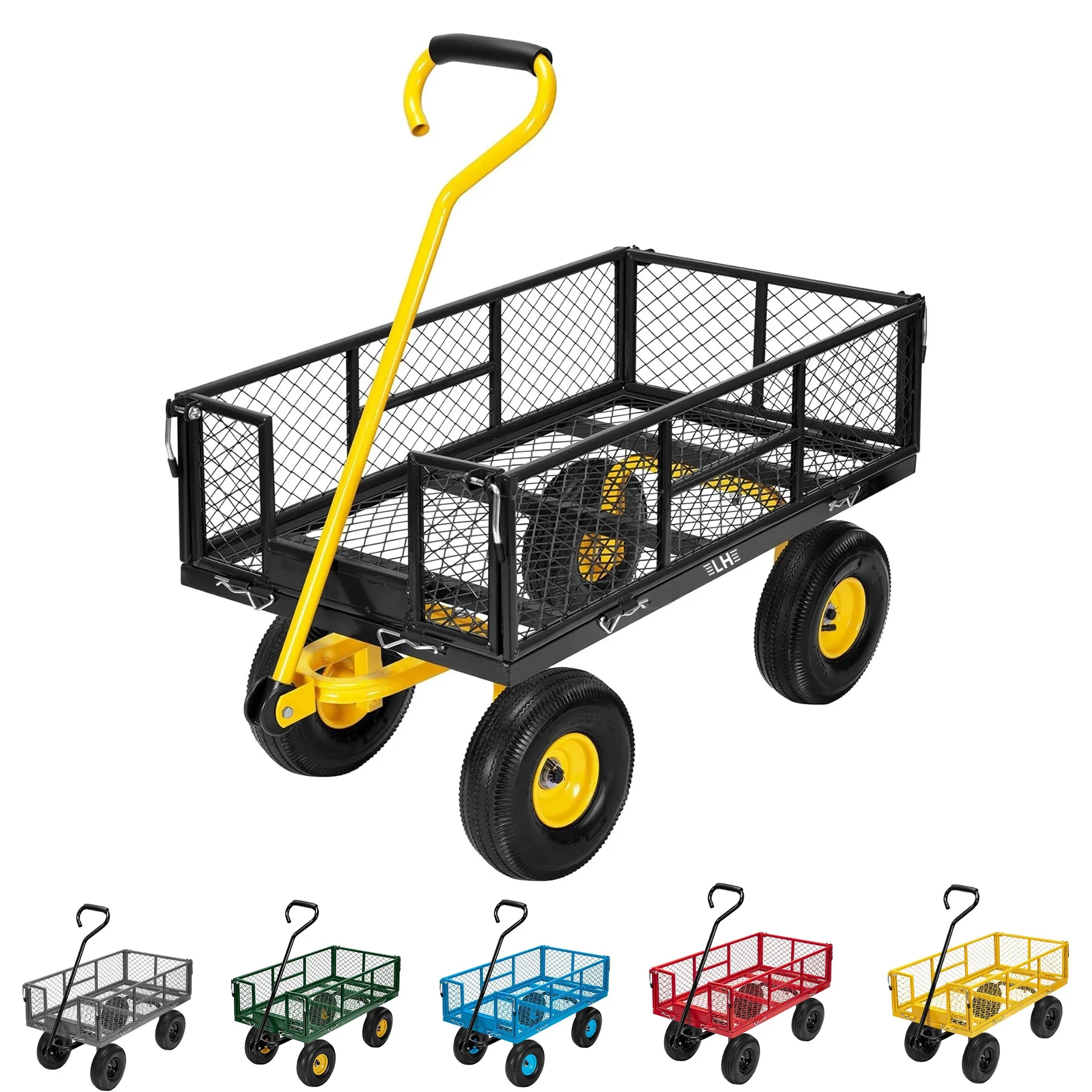 880 Lbs Capacity Mesh Steel Garden Cart 2