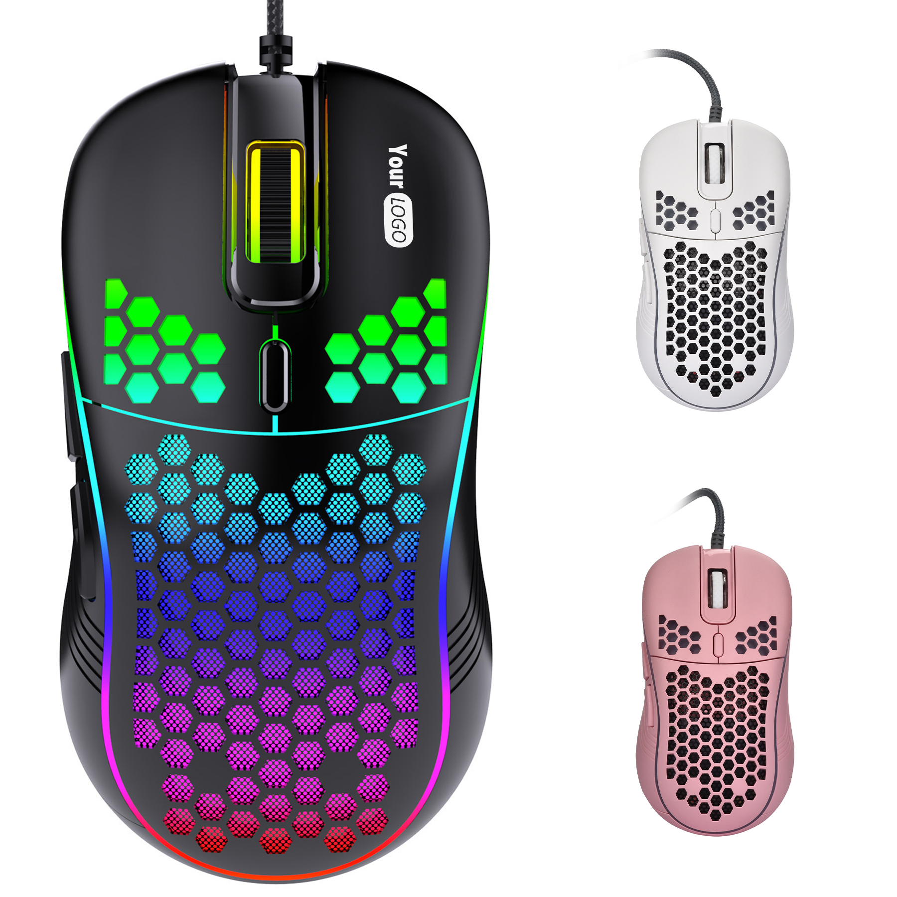 Plastic Hollow Glowing Game Mouse 2