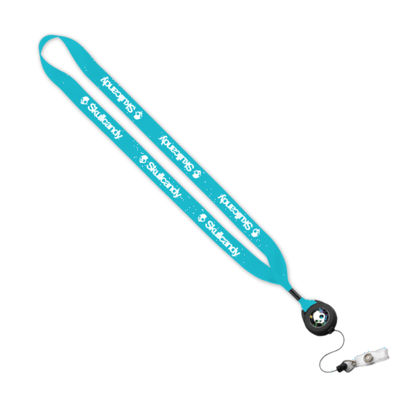 3/4" Polyester Lanyard with Metal Crimp & Retractable Badge Reel 361